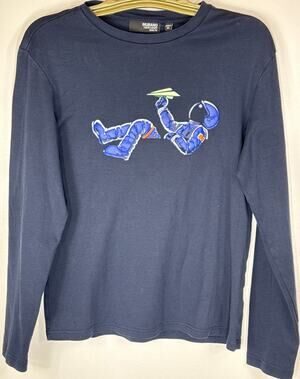 Murano Liquid Luxury, Long Sleeve Astronaut Graphic T-Shirt, Medium, Men